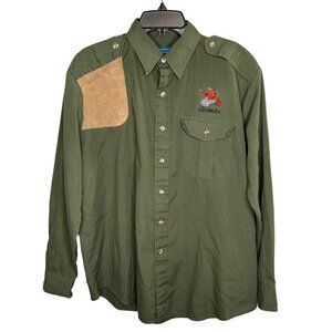 Vintage Bear Back mens Georgia shirt Long Sleeve Shooting Hunting Fishing Large